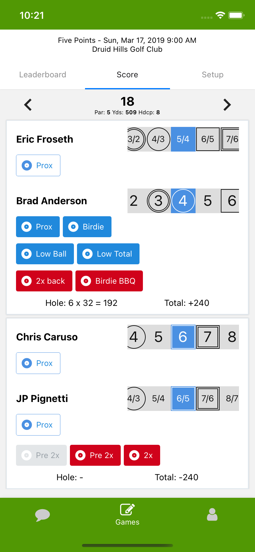 Five points scoring